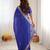 Royal blue faux georgette bandhani print saree with thread & sequin embroidered borde