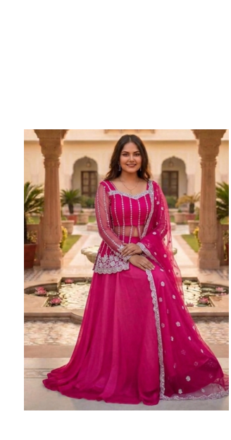Rani Pink Color Sequence Embroidery Work Rangoli Silk Lehenga Choli Set 1