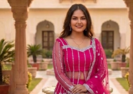 Rani Pink Color Sequence Embroidery Work Rangoli Silk Lehenga Choli Set