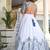white thread work satin lehenga set choli with dupatta
