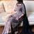 natural crepe silk suit with bids hand work