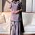 natural crepe silk suit with bids hand work