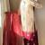 Pure chinnon silk top & palazzo with real bids & moti work