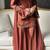 Pakistani farshi suit: natural crepe silk with multi needle work