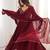 Designer faux georgette gown anarkali with bids hand work