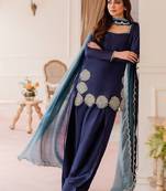 Natural crepe silk suit with jarcan diamond & 9mm sequins