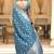 Teal zari woven silk saree elegant banarasi style wedding wear with blouse