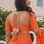 orange sequins georgette lehenga set choli with dupatta