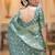 Sea green zari woven silk saree elegant banarasi style wedding wear with blouse