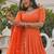 orange sequins georgette lehenga set choli with dupatta
