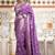 Lavender woven silk saree elegant banarasi style wedding wear with blouse