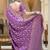 Lavender woven silk saree elegant banarasi style wedding wear with blouse