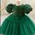 Emerald green sequin work net princess party gown