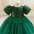 Emerald green sequin work net princess party gown