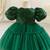 Emerald green sequin work net princess party gown