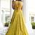 yellow thread embroidered georgette wedding lehenga set choli with dupatta