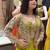 Paroot Green Color Embroidery Work Creap Satin Blouse Dhoti Set