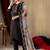 Black roman silk straight kurti pant dupatta set