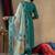 Rama green roman silk straight kurti pant dupatta set