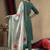 Rama green shimmer gold silk straight kurti pant dupatta set