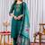 Green viscose silk straight kurti pant dupatta set