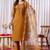 Mustard viscose silk straight kurti pant dupatta set