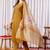 Mustard viscose silk straight kurti pant dupatta set