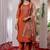 Orange viscose silk straight kurti pant dupatta set