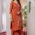 Orange viscose silk straight kurti pant dupatta set