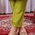 Parrot green viscose silk straight kurti pant dupatta set