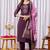 Wine viscose silk straight kurti pant dupatta set