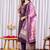 Wine viscose silk straight kurti pant dupatta set