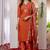 Orange marina viscose silk straight kurti pant dupatta set