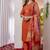 Orange marina viscose silk straight kurti pant dupatta set