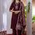Wine marina viscose silk straight kurti pant dupatta set