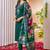 Green marina viscose silk straight kurti pant dupatta set