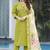 Parrot green viscose silk straight kurti pant dupatta set