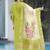 Parrot green viscose silk straight kurti pant dupatta set