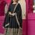 Black rayon party wear embroidery suit set