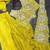 yellow embroidery sequin chinon silk ready to wear saree