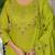 Parrot green marina silk straight kurti pant dupatta set
