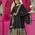 Black rayon party wear embroidery suit set