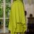 Parrot green marina silk straight kurti pant dupatta set
