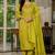 Mustard marina silk straight kurti pant dupatta set