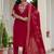 Maroon premium roman silk straight kurti pant dupatta set