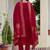 Maroon premium roman silk straight kurti pant dupatta set