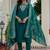 Rama green premium roman silk straight kurti pant dupatta set