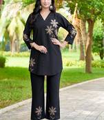 Black heavy rayon kurta pent