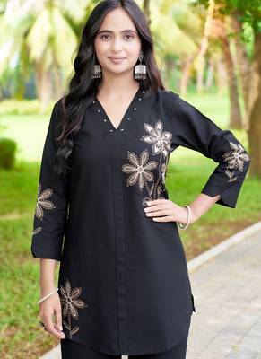 Black heavy rayon kurta pant 2