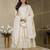 Cream chinon silk  party weae embroidery suit set